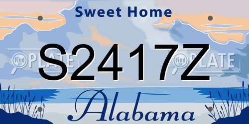 S2417Z Alabama License Plate