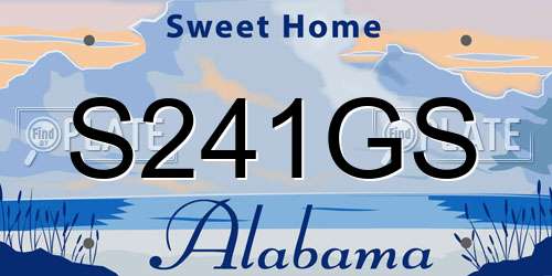 S241GS Alabama License Plate