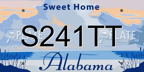 S241TT Alabama License Plate