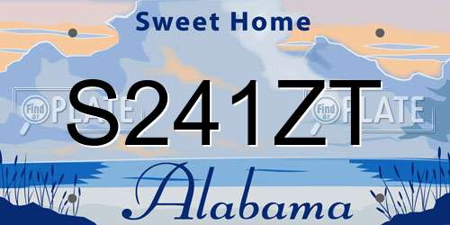 S241ZT Alabama License Plate
