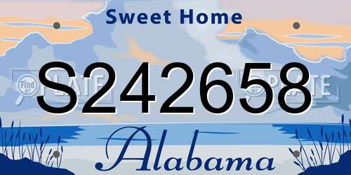 S242658 Alabama License Plate