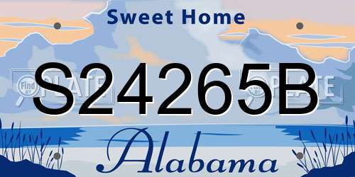 S24265B Alabama License Plate