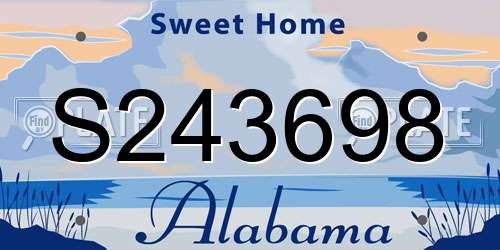 S243698 Alabama License Plate