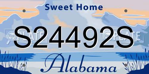 S24492S Alabama License Plate