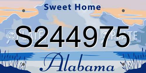 S244975 Alabama License Plate