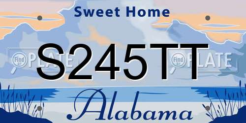 S245TT Alabama License Plate