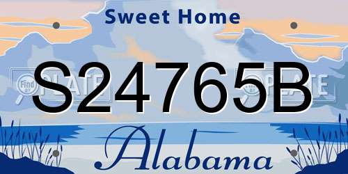 S24765B Alabama License Plate