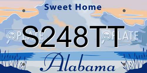 S248TT Alabama License Plate