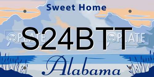 S24BTT Alabama License Plate