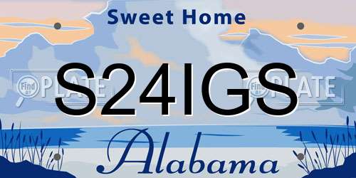 S24IGS Alabama License Plate