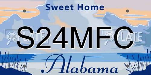 S24MFC Alabama License Plate