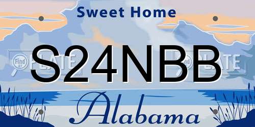 S24NBB Alabama License Plate