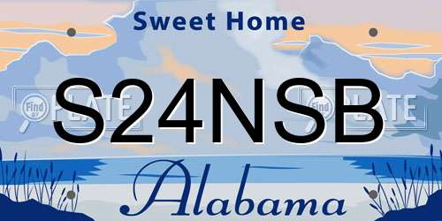 S24NSB Alabama License Plate