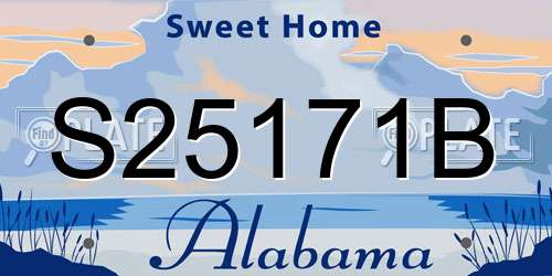 S25171B Alabama License Plate