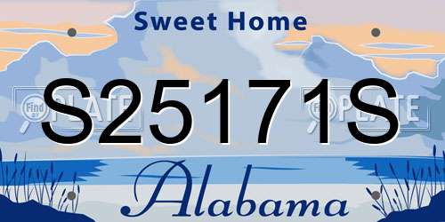 S25171S Alabama License Plate