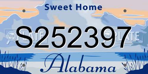 S252397 Alabama License Plate
