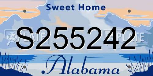 S255242 Alabama License Plate