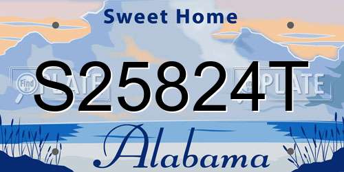 S25824T Alabama License Plate