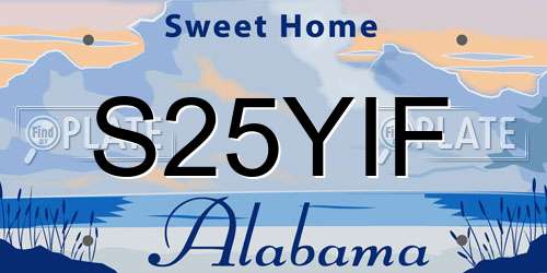 S25YIF Alabama License Plate