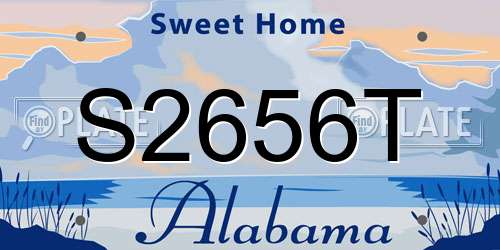 S2656T Alabama License Plate