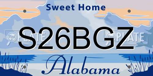 S26BGZ Alabama License Plate