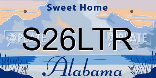 S26LTR Alabama License Plate