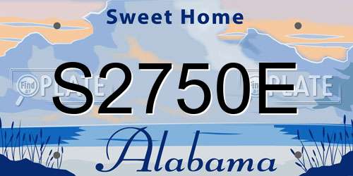 S2750E Alabama License Plate
