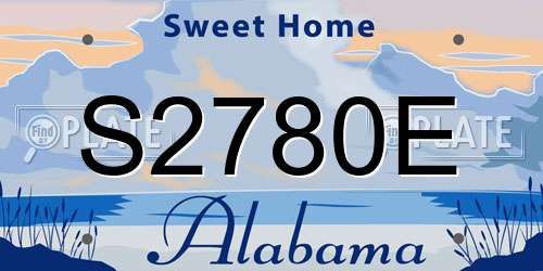S2780E Alabama License Plate