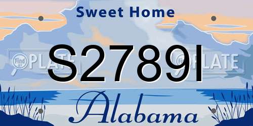 S2789I Alabama License Plate