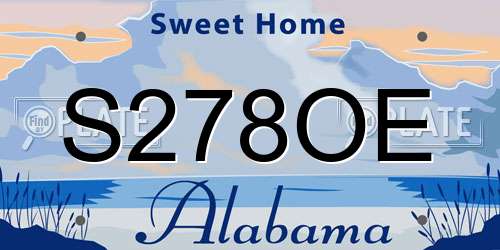 S278OE Alabama License Plate