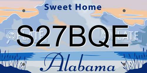 S27BQE Alabama License Plate
