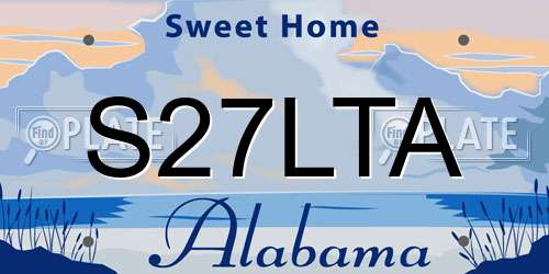 S27LTA Alabama License Plate