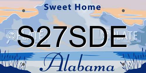 S27SDE Alabama License Plate