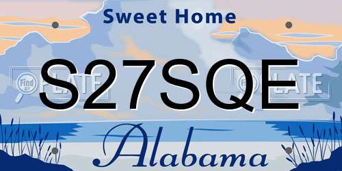 S27SQE Alabama License Plate