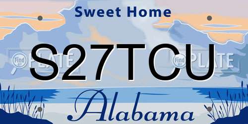 S27TCU Alabama License Plate