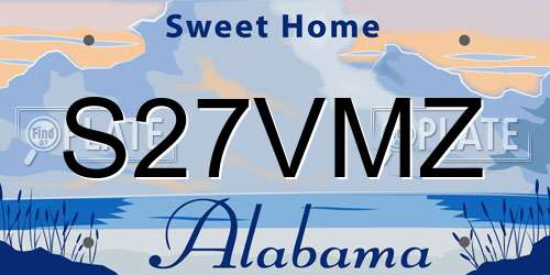 S27VMZ Alabama License Plate