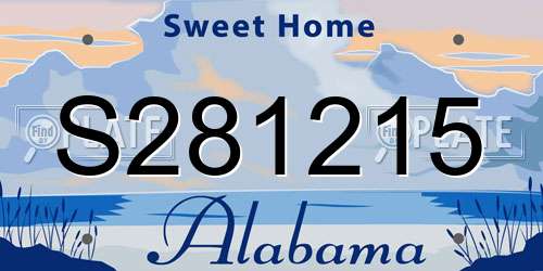 S281215 Alabama License Plate