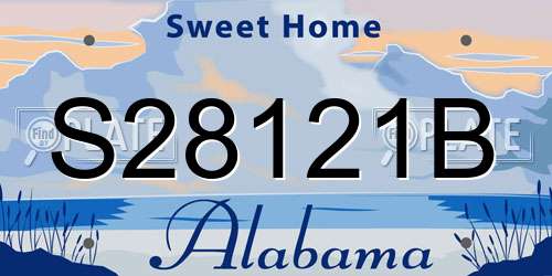 S28121B Alabama License Plate