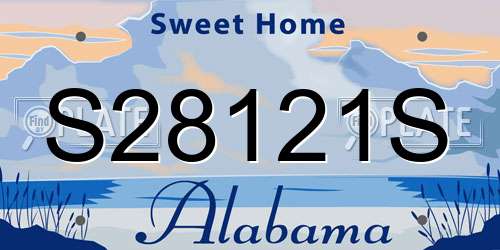 S28121S Alabama License Plate