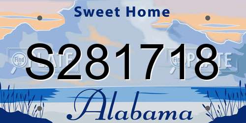 S281718 Alabama License Plate