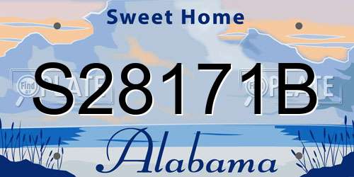 S28171B Alabama License Plate