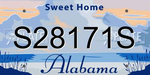 S28171S Alabama License Plate