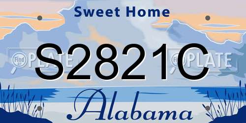 S2821C Alabama License Plate