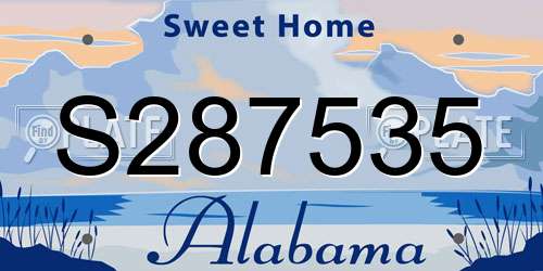 S287535 Alabama License Plate