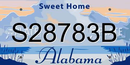 S28783B Alabama License Plate