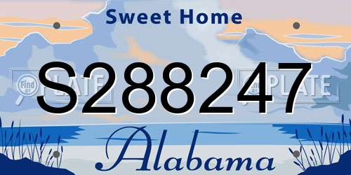 S288247 Alabama License Plate
