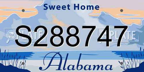 S288747 Alabama License Plate