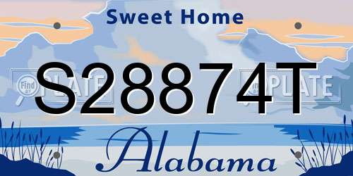 S28874T Alabama License Plate
