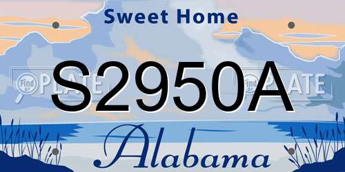 S2950A Alabama License Plate