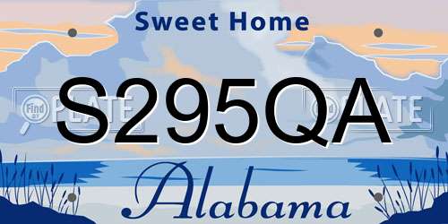 S295QA Alabama License Plate
